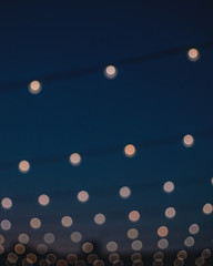 light strings, blurred