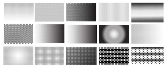 15 black and white line background patterns for cards, textures, banners, web -