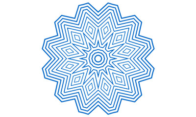 Blue vector snowflake crystal pattern