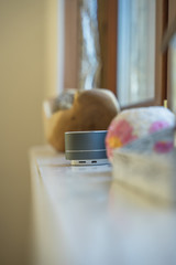 Smart ai speaker. Smart home concept