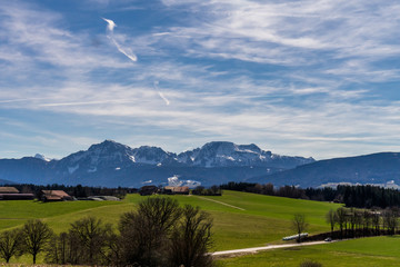 Fototapeta premium landscape with mountains and clouds in Berchtesgadener Land Germany