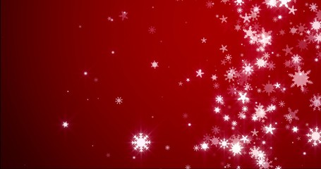 Christmas blue background with snowflakes - falling snow