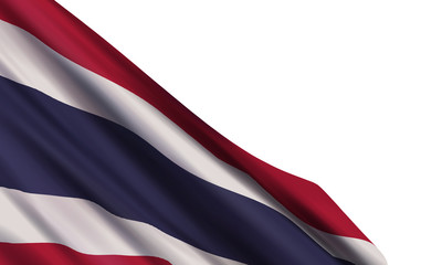 The realistic flag of Thailand isolated on a white background. Vector element for Constitution Day, Chakri Day.