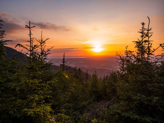 sunset in the mountains