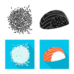 Vector design of crop and ecological icon. Set of crop and cooking stock vector illustration.