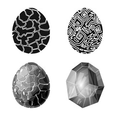 Vector design of animal and prehistoric icon. Set of animal and cute vector icon for stock.