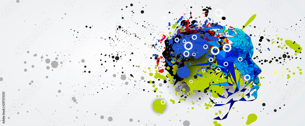Poster conceptual technology illustration of artificial intelligence