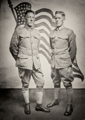 Fototapeta na wymiar Two WWI Soldiers