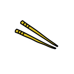 chopsticks doodle icon, vector illustration