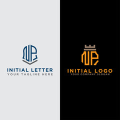 Set logo design, Inspiration for companies from the initial letters of the NP logo icon. -Vectors