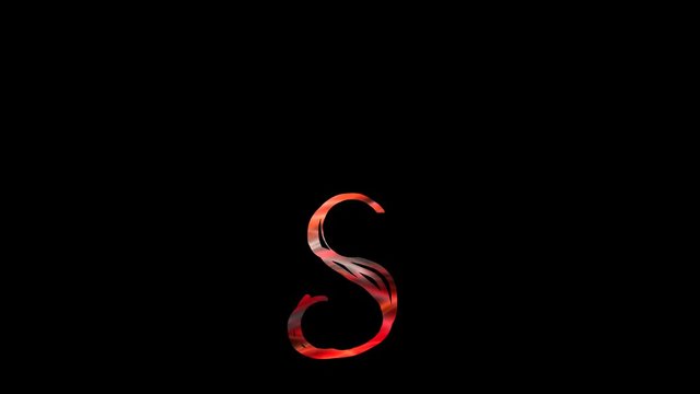 Title: Alphabet Bouncing Letter "S" with Alpha Channel