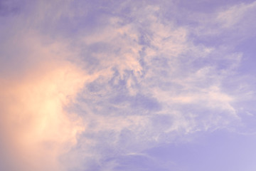 Beautiful view of sky and cloud at dusk,Sky Bright Blue Orange And Yellow Colors in twilight after sunset time.