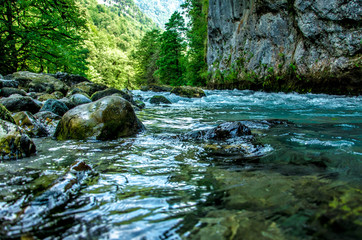 Naklejka na ściany i meble mountain river in abkhazia