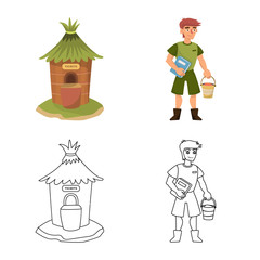 Vector design of nature and fun sign. Set of nature and entertainment vector icon for stock.