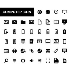Simple minimalist computer icon. Computer device technology notification icon. Professional technology sign graphic element.