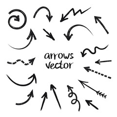 Grunge arrows vector set on white background