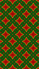 Ornate geometric pattern and abstract multicolored background