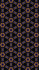 Ornate geometric pattern and abstract multicolored background