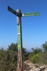 hiking trail sign in Barcelona