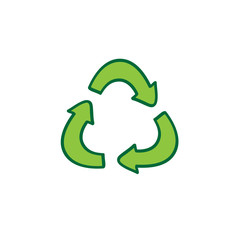 recycling symbol doodle icon, vector illustration