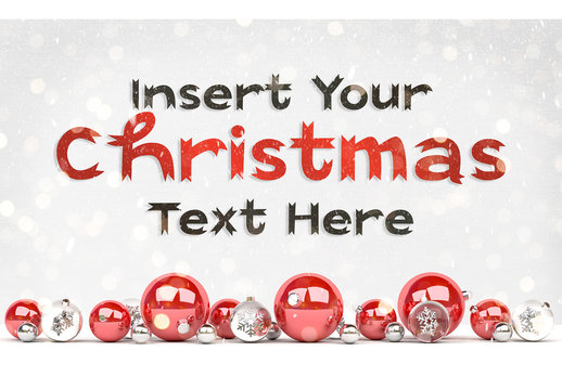 Christmas Text Mockup with Ornaments