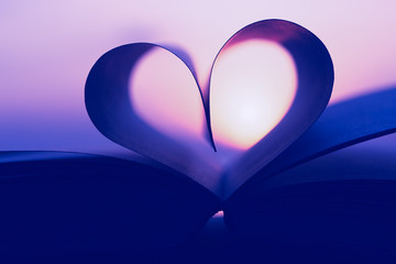 Heart from book pages Bible Beautiful abstract background