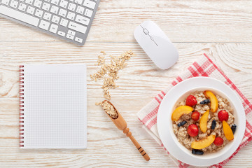 Oatmeal porridge. Healthy breakfast