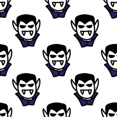 dracula seamless doodle pattern, vector illustration
