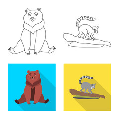 Isolated object of nature and fun sign. Set of nature and entertainment vector icon for stock.