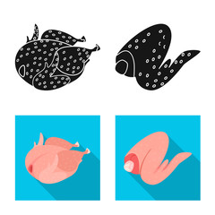 Vector illustration of product and poultry icon. Set of product and agriculture stock vector illustration.