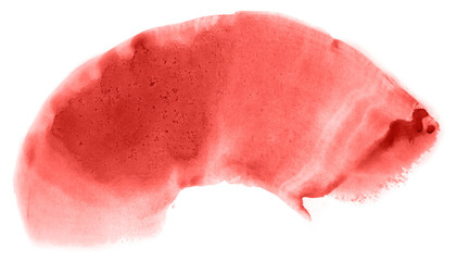 Abstract watercolor background hand-drawn on paper. Volumetric smoke elements. Red color. For design, web, card, text, decoration, surfaces.