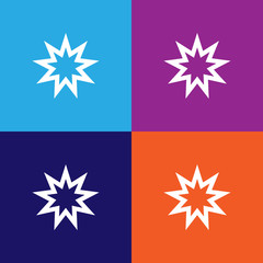 Baha Nine pointed star sign icon. Element of religion sign icon for mobile concept and web apps. Detailed Baha Nine pointed star icon can be used for web and mobile