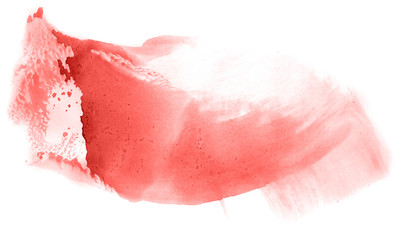 Abstract watercolor background hand-drawn on paper. Volumetric smoke elements. Red color. For design, web, card, text, decoration, surfaces.
