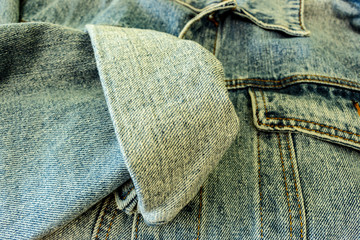 jacket made of old worn faded denim