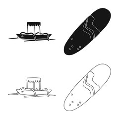 Vector design of and travel sign. Set of and traditional stock symbol for web.