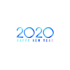 Happy new year title 2020 vector. Vector illustration. Isolated on white background.