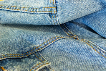 Naklejka premium jacket made of old worn faded denim