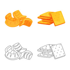 Vector illustration of Oktoberfest and bar icon. Set of Oktoberfest and cooking vector icon for stock.