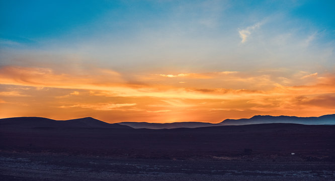 sunset at paracas