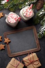 Traditional christmas cocktail with marshmallow