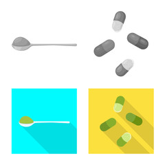 Vector illustration of protein and sea icon. Collection of protein and natural stock vector illustration.