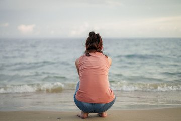 young woman on the beach