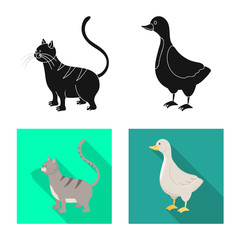 Vector design of breeding and kitchen sign. Set of breeding and organic vector icon for stock.