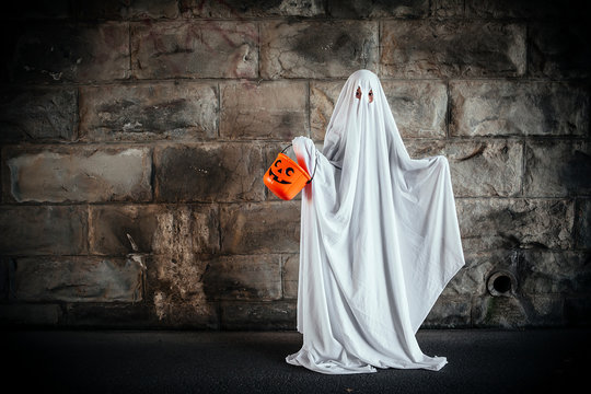 Bed sheet ghost for Halloween