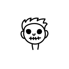 halloween mask doodle icon, vector illustration