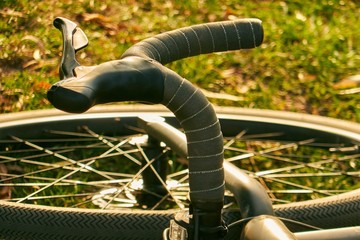 bicycle wheel and steering wheel gravel bike