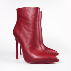 fashion female boots on white background