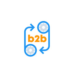b2b icon with cogwheels, vector