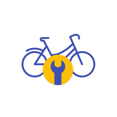 bicycle repair service logo, vector