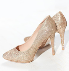 golden high heel shoes, cinderella pointy pump shoe